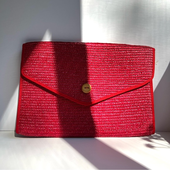 Vintage Oversized Straw Clutch - Picture 5 of 7